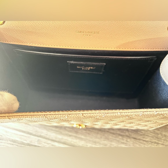 🔥YSL ENVELOPE MEDIUM IN QUILTED GRAIN DE POUDRE EMBOSSED LEATHER - Picture 12 of 16